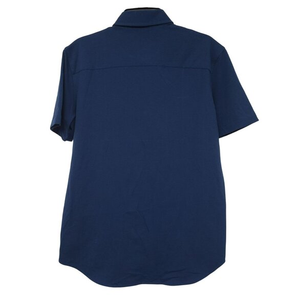 Buttercloth Mens M Regular Fit Icy Cotton Blue Short Sleeve Polo Shirt Casual - Picture 10 of 12